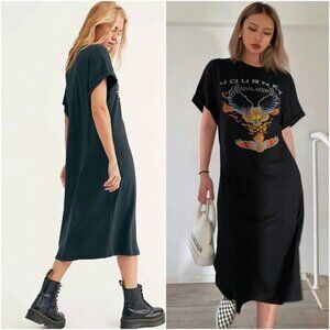 Journey Revelation band graphic black tee dress